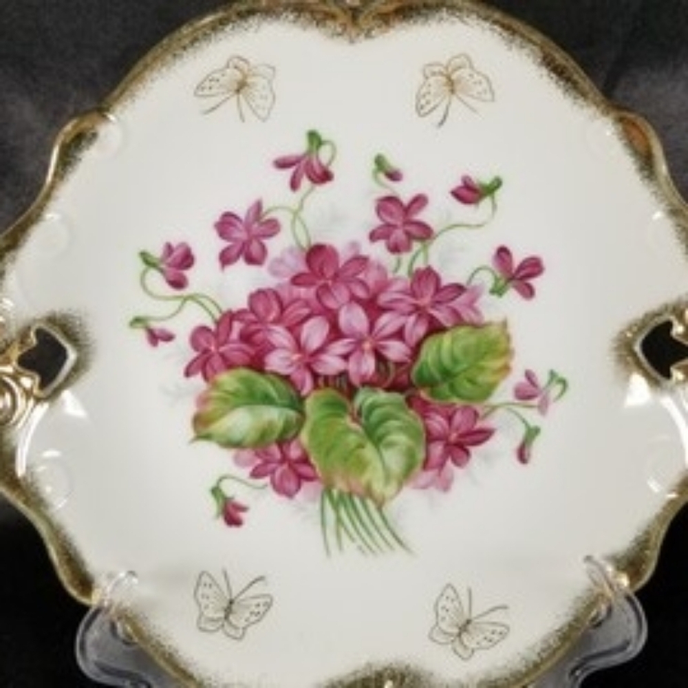 Nasco antique Japanese Violet Trimont New Dish Plate - Picture 3 of 7